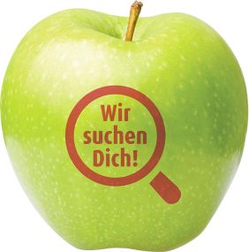 Apfel grün Lupe - inkl. LogoFrucht Druck