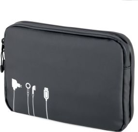 TROIKA Kabeltasche Black Tech Pouch 2 als Werbeartikel