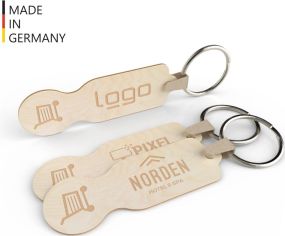 Einkaufswagen-Chip Branch mit Schlüsselanhänger - inkl. Lasergravur