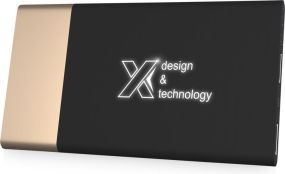 SCX.design P20 5000 mAh Powerbank mit Leuchtlogo als Werbeartikel