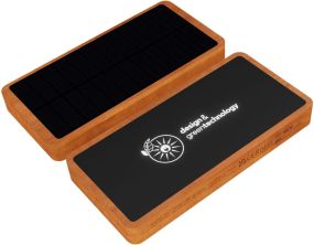 SCX.design P32 Solar-Powerbank 10.000 mAh mit Leuchtlogo als Werbeartikel