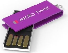 USB Stick Micro Twist Fuchsia, 2 GB Basic als Werbeartikel