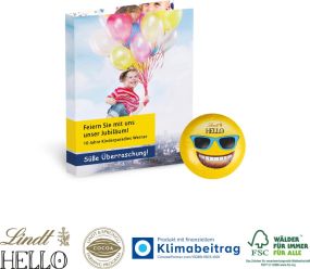 Werbe-Klappkarte mit süßer Füllung, Klimaneutral, FSC® als Werbeartikel