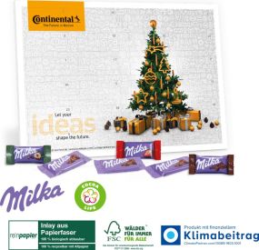 Tisch-Adventskalender Organic mit Milka Schokolade Mix