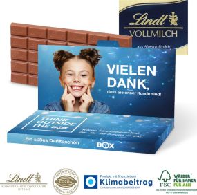 Grußkarte mit Schokoladentafel von Lindt, 100 g, EXPRESS