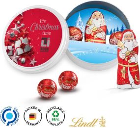 Weihnachtsdose Lindt Weihnachtsmann als Werbeartikel