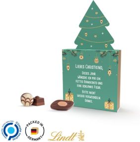 Lindt Präsent mit 9 Lindt Mini Pralinés, 44 g - Kartonage nach Wahl - inkl. Druck als Werbeartikel