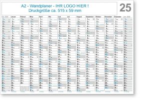 14-Monats-Poster-Wandkalender A2 mit Logo-Druck als Werbeartikel