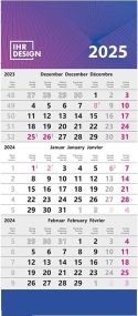 3-Monatswandkalender mit Datumschieber und Fußleiste als Werbeartikel