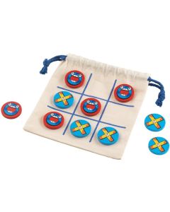 Klassisches 10-teiliges Tic Tac Toe-Spiel aus Sperrholz Crosses