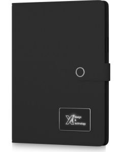 SCX.design O17 A4 Notizbuch Powerbank mit Leuchtlogo