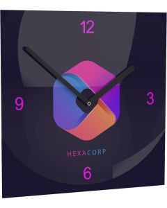 Horae Wall Clock Premium Square 240 x 240 mm, Black Clock Hands