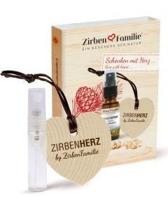 Zirbenherz-Anhänger Set