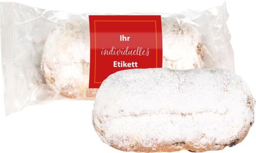 Gourmet-Stollen, inklusive individuellem Etikett 4c als Werbeartikel