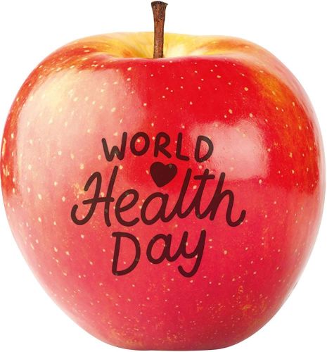 Apfel rot World Health Day als Werbeartikel