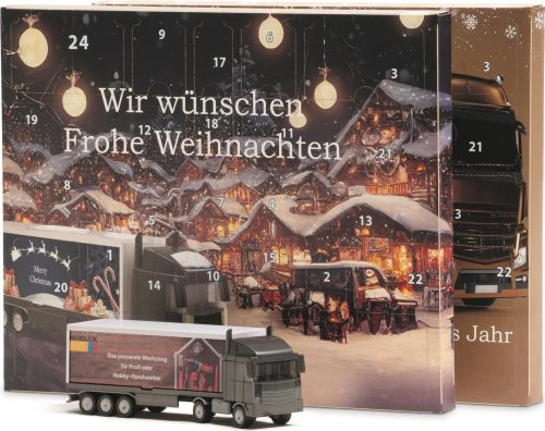 Adventskalender Sattelschlepper, individuell als Werbeartikel