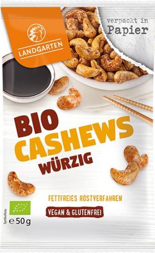 Landgarten Bio Cashews Würzig 50g als Werbeartikel