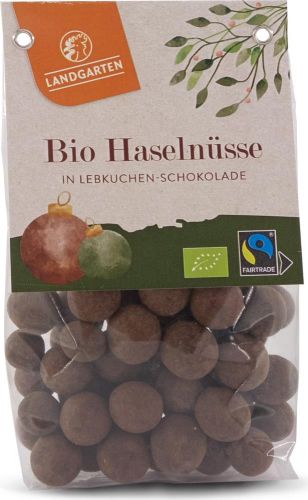 Landgarten Bio Haselnüsse in Lebkuchenschoko 160g als Werbeartikel