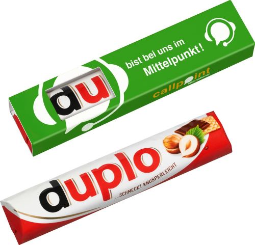 1er Duplo im Werbeschuber mit Sichtfenster als Werbeartikel