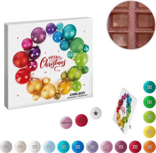 reinpapier® Mini-Adventskalender mit personalisierten M&MS® Schokolinsen als Werbeartikel