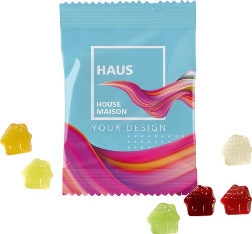 Fruchtgummi 10g Tüten - Haus als Werbeartikel