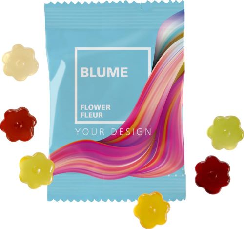 Fruchtgummi 10g Tüten - Blume als Werbeartikel