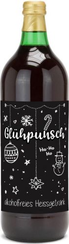 Glühpunsch 1 l, alkoholfrei - Flasche mit Schraubverschluss als Werbeartikel