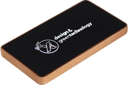 SCX.design P35 5.000 mAh Powerbank aus Holz mit Leuchtlogo als Werbeartikel