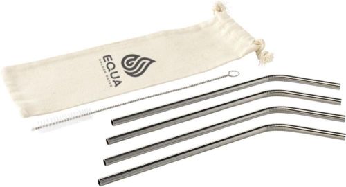 Reusable 4 pieces ECO Straw Set Strohalme aus Edelstahl als Werbeartikel