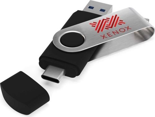 USB Stick Twister-C 3.0 Black, 32 GB als Werbeartikel