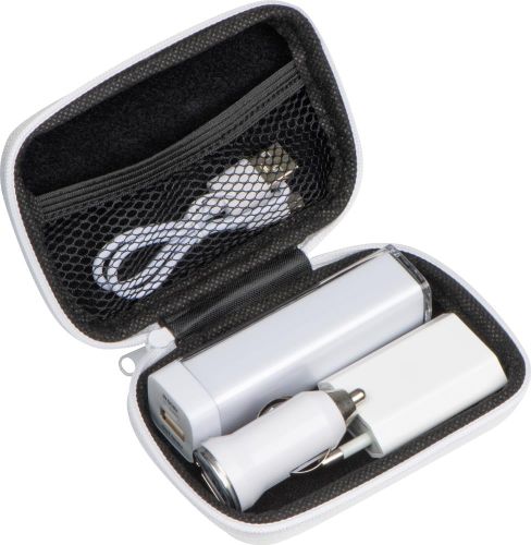 Travel Set Powerbank, EU-Stecker und USB Ladegerät, 20081 als Werbeartikel