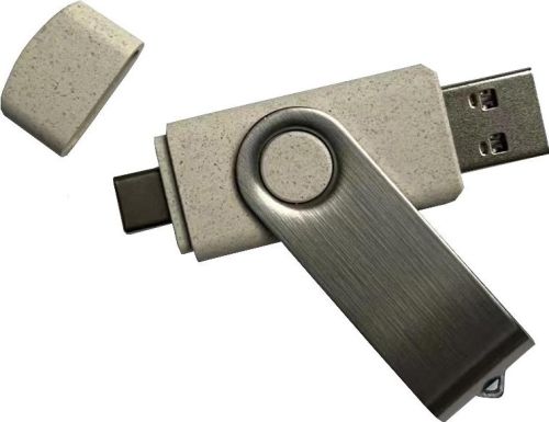 USB-Stick C05 Weizenstroh Typ C, USB 3.0 als Werbeartikel