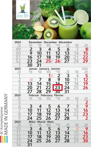 4-Monatswandkalender Budget 4 green+blue als Werbeartikel