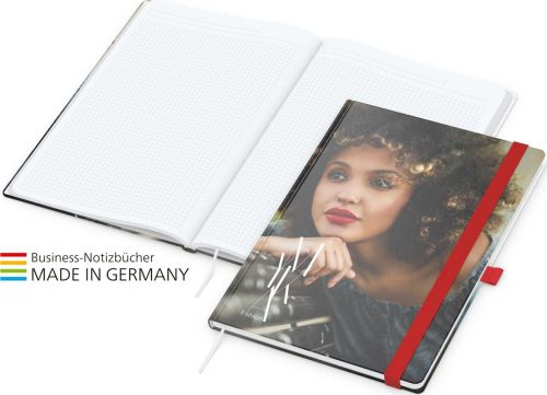 Notizbuch Match-Book White - individuelle Werbedruck als Werbeartikel