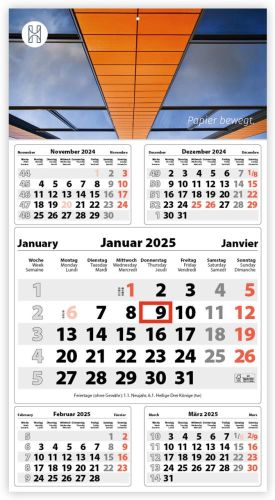 5-Monats DIN A3 Kalender Five, inkl. Druck als Werbeartikel