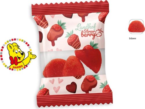 Haribo Primavera Erdbeeren Werbetüte, 12 g - inkl. Werbedruck als Werbeartikel