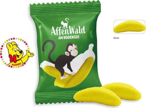 Haribo Bananas Werbetüte, 2 Stück - inkl. Werbedruck als Werbeartikel