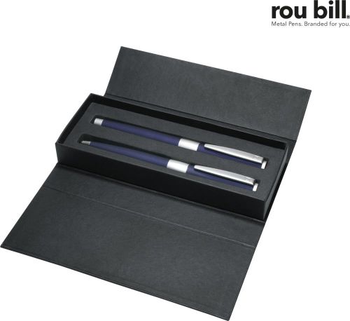 roubill Image Chrome Set (Drehkugelschreiber+ Rollerball) als Werbeartikel