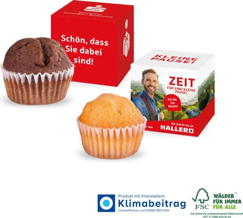 Muffin MINI im Werbewürfel als Werbeartikel