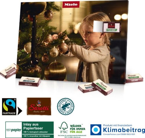 Tisch-Adventskalender Organic mit Fairtrade-Kakao als Werbeartikel