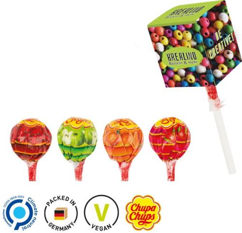 Lolly Box Chupa Chups Kugel Lolly, Fruchtmischung - inkl. Druck als Werbeartikel