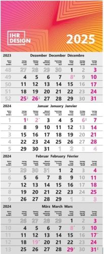 4-Monatswandkalender mit Datumschieber als Werbeartikel