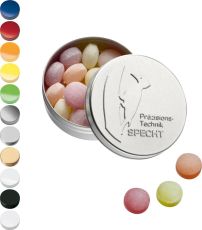 XS-Prägedose mit XS-Bären Company-Fruchtbonbons, 16g als Werbeartikel