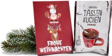 Präsenteset: Frohe Weihnachten Tassenkuchen als Werbeartikel