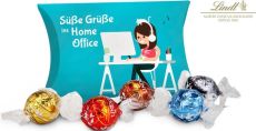 Lindt Süße Grüße ins Home-Office, 5 Lindor Kugeln in Kissenverpackung als Werbeartikel