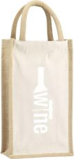 Jute Canvas Double Wine Bag Weintasche als Werbeartikel