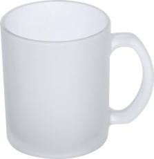 Glastasse weiß gefrostet, 300ml, 87981 als Werbeartikel