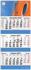 3-Monats Faltkalender Tres-Deluxe, inkl. Druck als Werbeartikel