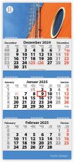 3-Monats Faltkalender Tres-Deluxe Ring-Wire, inkl. Druck als Werbeartikel