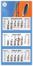 3-Monats Faltkalender Tres-Light Plus, inkl. Druck als Werbeartikel